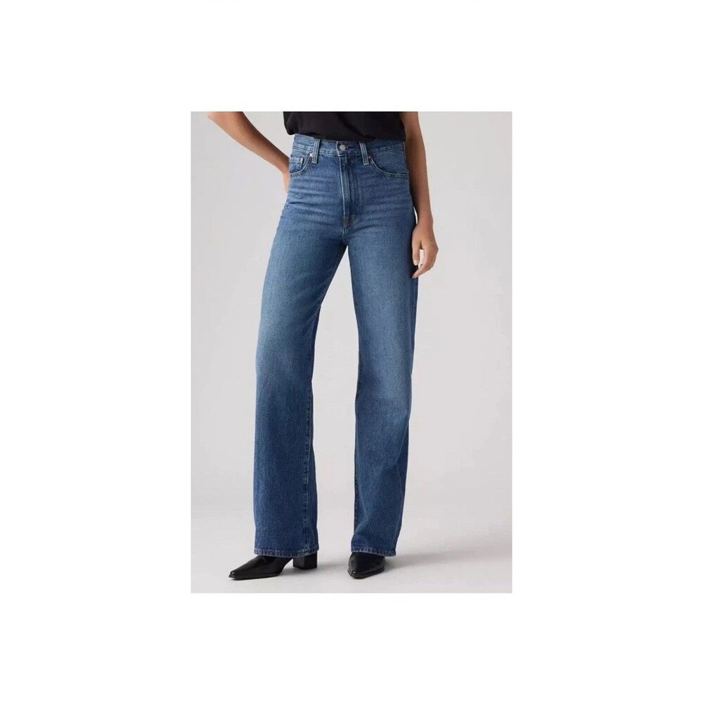 Levis Premium Ribcage Wide Leg Denim Jeans Women's 30*32 High Rise Blue